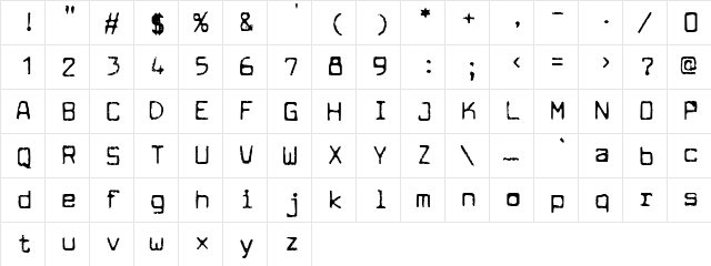 Cuomotype Regular  glyph index