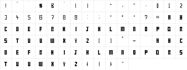 Doctor Who Regular  glyph index
