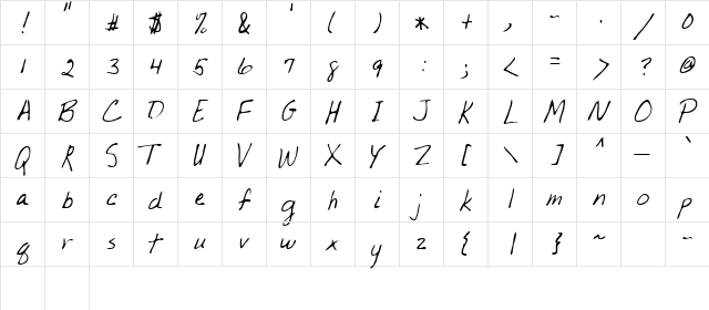 Piikoi Regular  glyph index