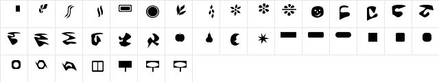Fantas first Regular  glyph index