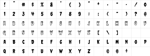 CC Meltdown Medium  glyph index