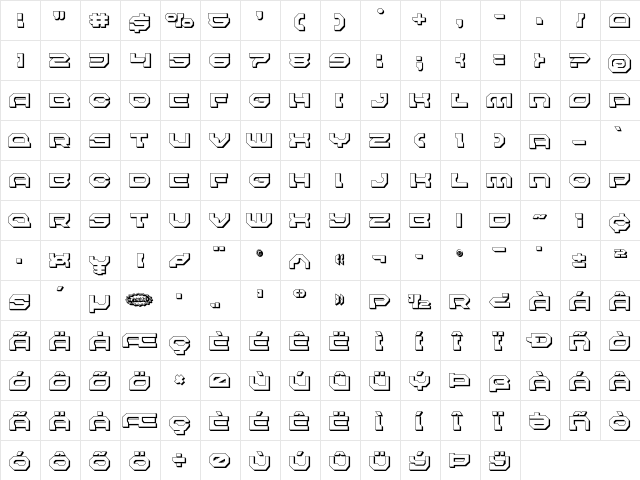 Pulsar Class Solid 3D Regular  glyph index