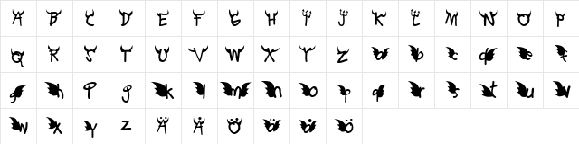 Redd or dedd Regular  glyph index