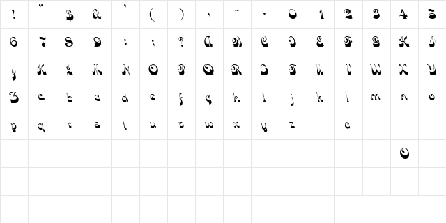 TradeWindSSK Regular  glyph index