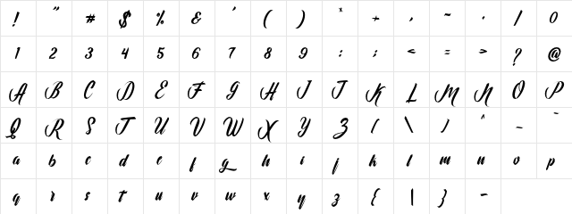Cuttering Regular  glyph index