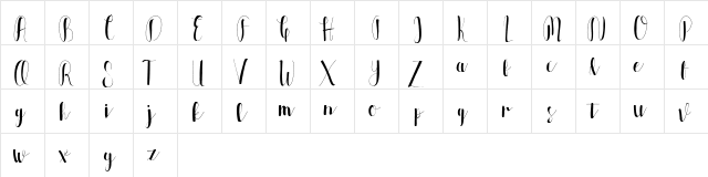 Allia Regular  glyph index