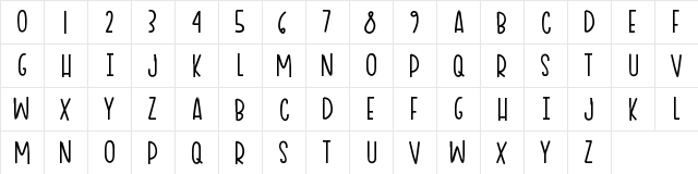 Ciao Adios Regular  glyph index