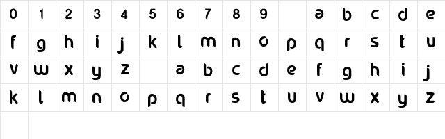 nora viyel Regular  glyph index