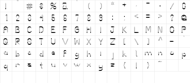 AC4-Pencils Regular  glyph index