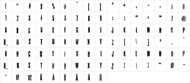 Walk this way Regular  glyph index