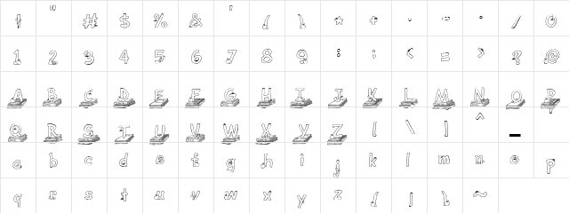 LDJ Bookcritters Regular  glyph index