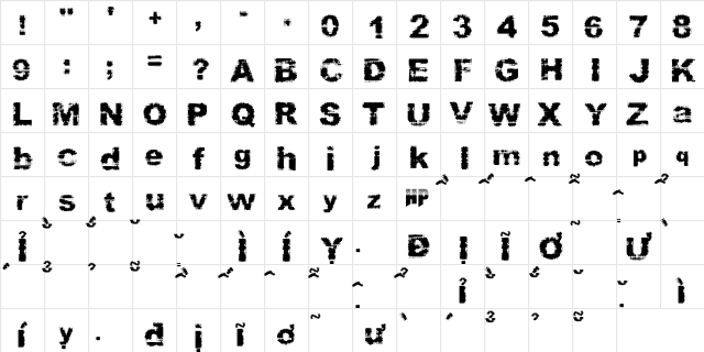 HP-Ma Tuy Regular  glyph index