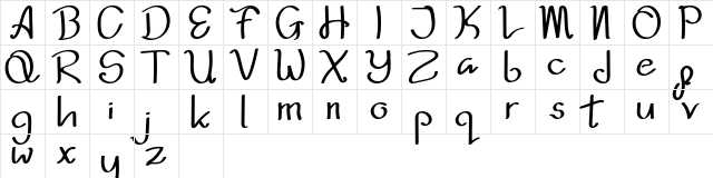 Khillua Zoldyck Regular  glyph index