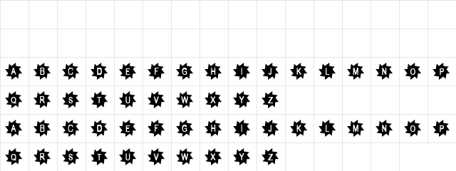 Diwali Stars Regular  glyph index