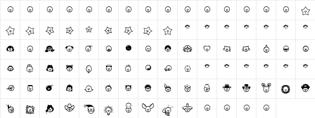 X Mas Bats Regular  glyph index