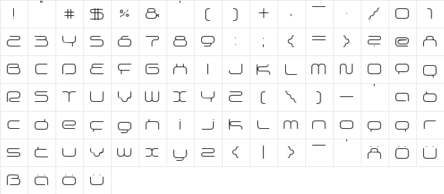 supersonic Thin  glyph index