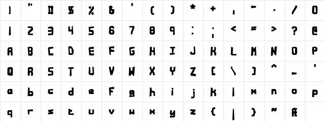 Bandwidth Bandmess (BRK) Regular  glyph index