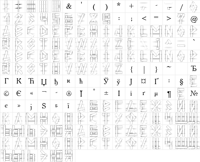 LC Fence Regular  glyph index