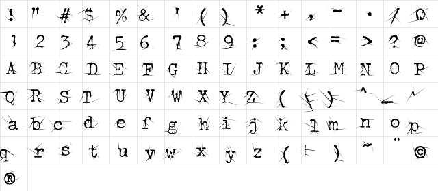 Confused Root Regular  glyph index