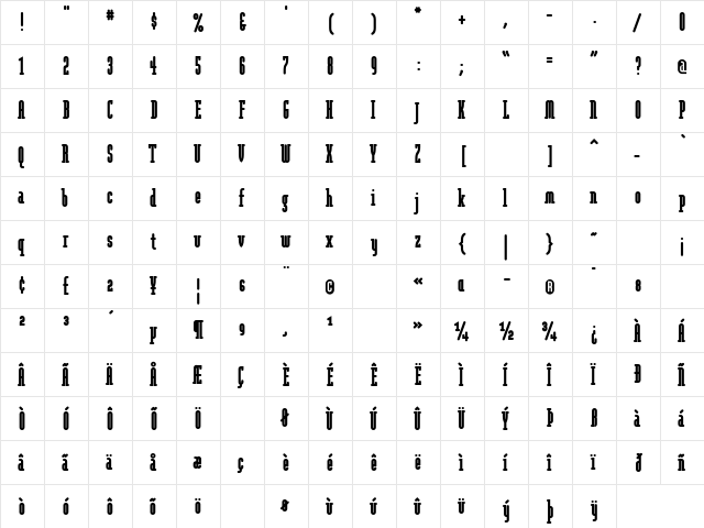 ModulaRoundSerif-Ultra Ultra  glyph index