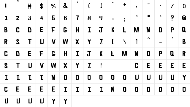 La Vie Boheme Regular  glyph index