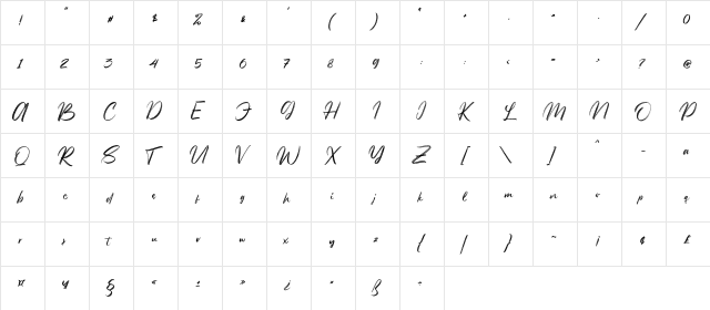Starbricks Regular  glyph index