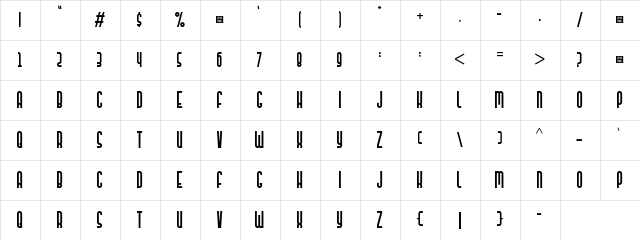 Juangkans Regular  glyph index