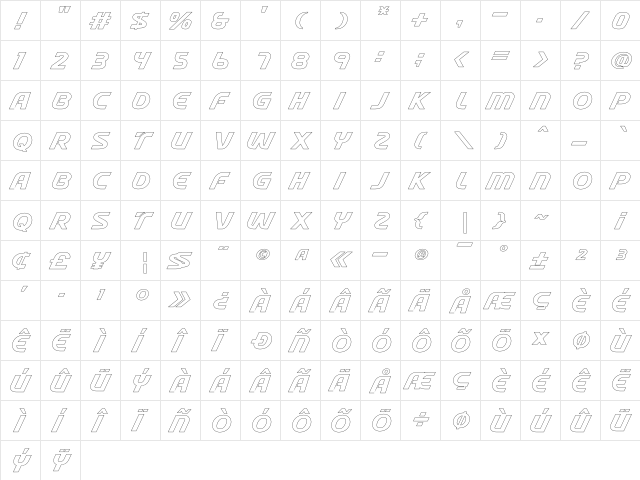 Stable Outline Regular  glyph index