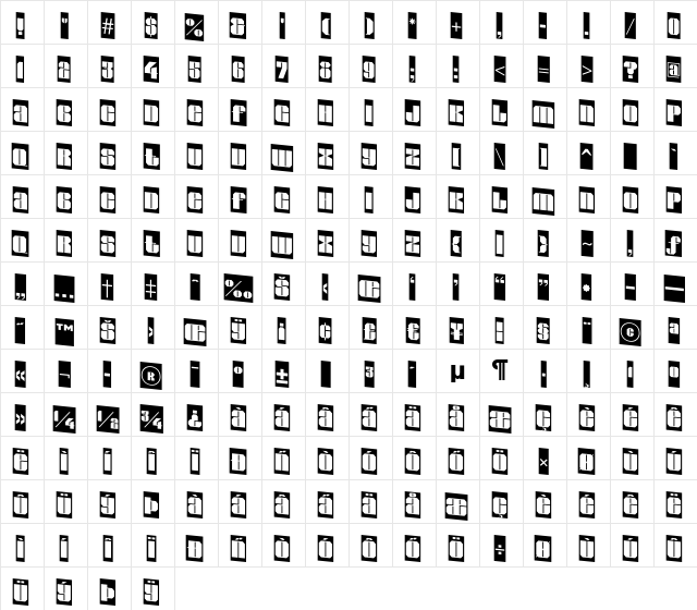 a_GladeCmDn Regular  glyph index