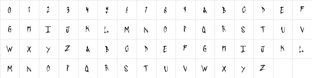 PushingSticks Regular  glyph index