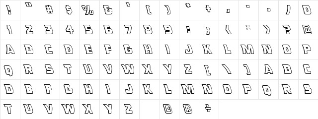 CC Double Back Past  glyph index