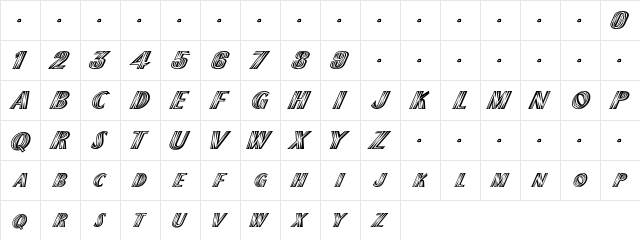 ChiliPepper-ExtraBold Italic  glyph index