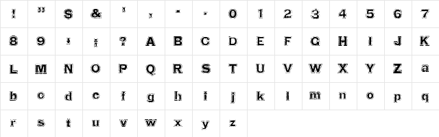 Chalk Bluff WF Regular  glyph index