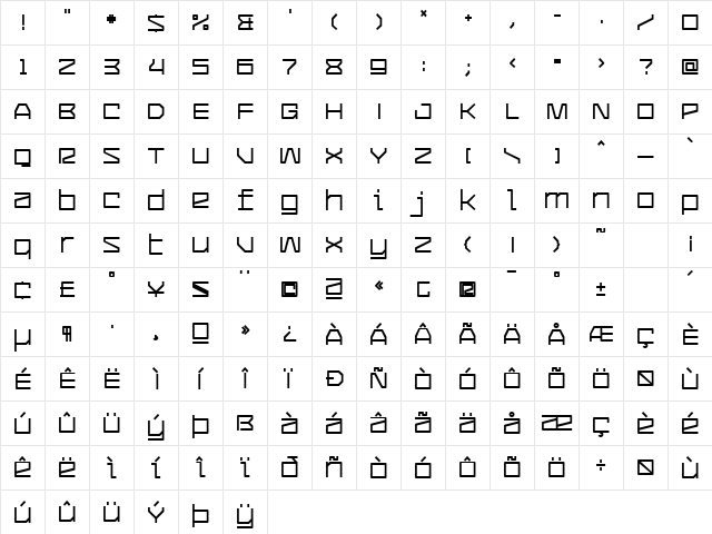 CommunityService Bold  glyph index