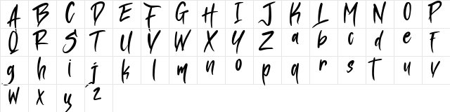 Blade Stroke Regular  glyph index