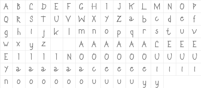 Eberta Light Demo Outline Regular  glyph index
