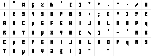 Dustfine Regular  glyph index