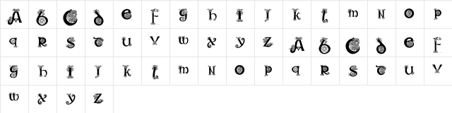 KR Keltic One Regular  glyph index
