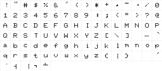 Delaware Regular  glyph index