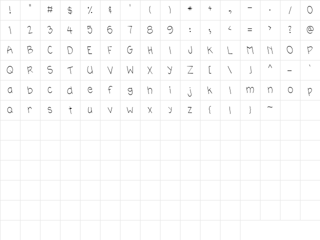 CK Girl Regular  glyph index