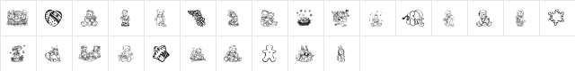 CherisedTeddies Regular  glyph index