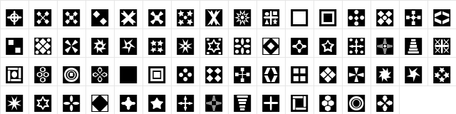 Square Things Normal  glyph index