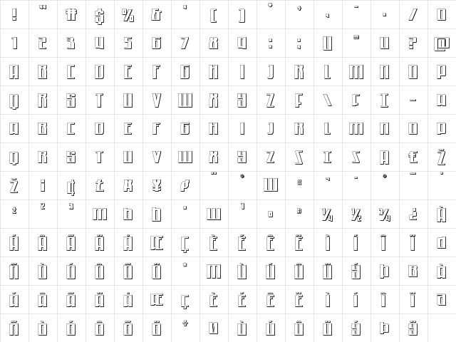 Quantum of Malice 3D Regular  glyph index