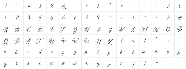 Daytonia Free Regular  glyph index
