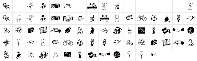 Tatoo Regular  glyph index