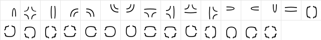 New Regular  glyph index
