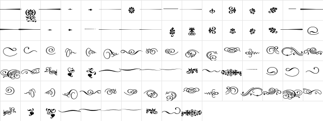 Dalliance Medium  glyph index