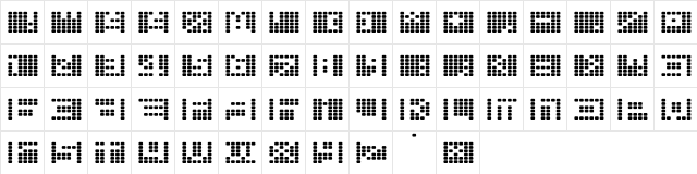BOX Regular  glyph index
