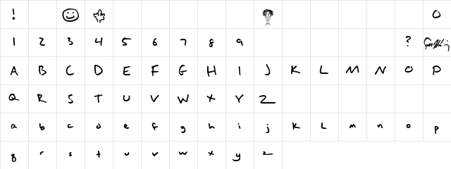 Hallisey Regular  glyph index
