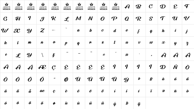 Lemon Jelly Personal Use Regular  glyph index